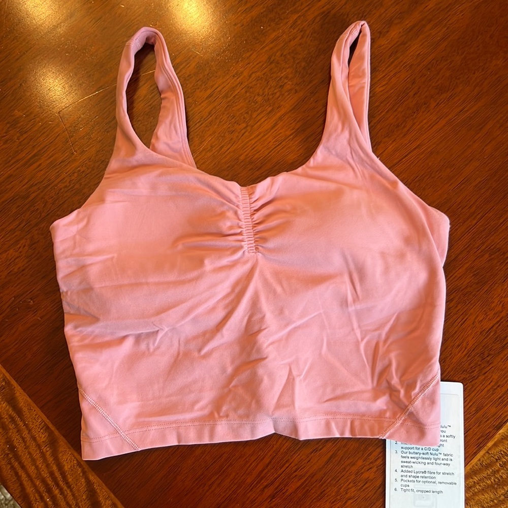 Lululemon align tank gathered front pink puff